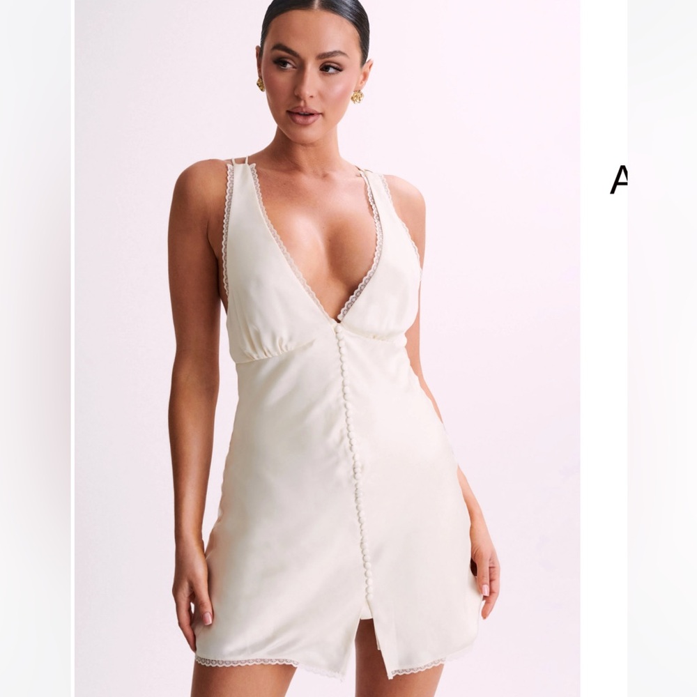 MESHKI AMIRI SATIN MINI DRESS